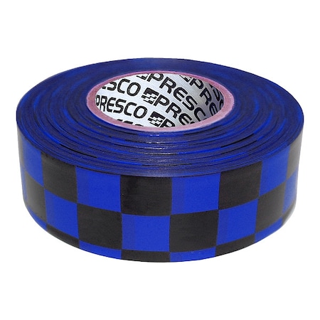 Flagging Tape,Blue/Blk,300ft X 1-3/16In