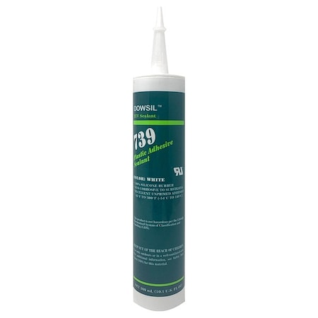 Sealant, 10.1 Oz, Cartridge, White, Silicone Elastomer Base