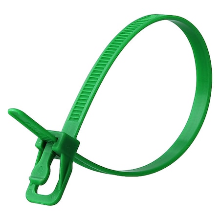 Releasable Tie,Green,Nylon,PK20