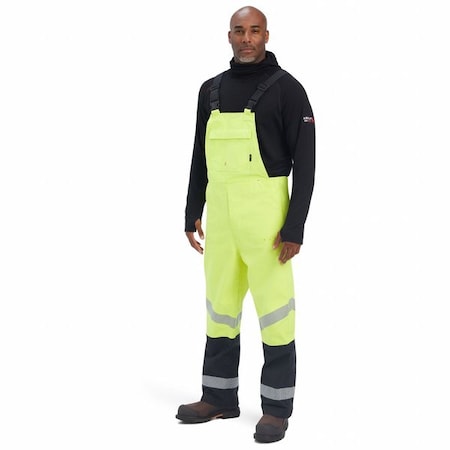 FR HI-VIS Waterproof Bib,Yellow,Size L