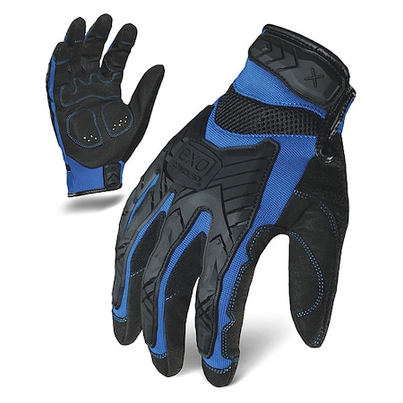 Impact Mechanics Glove,Blue/Black,L,PR