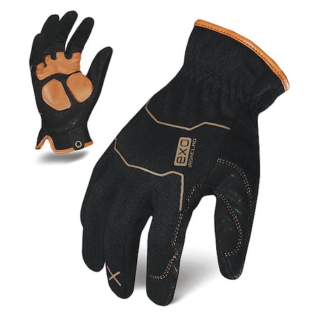 Mechanics Gloves, XL, Black/Green, Reinforced, Spandex