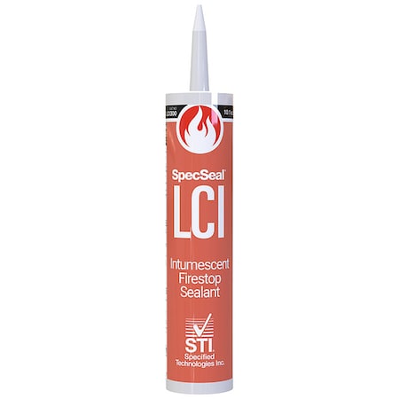 Fire Barrier Sealant, Caulk, Up To 4 Hour Fire Rating, Intumescent, Watertight, 10.1 Oz, Red
