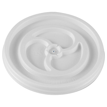 Lid For 6 Oz. Hot Cup, Flat, Vented, White, Pk1000