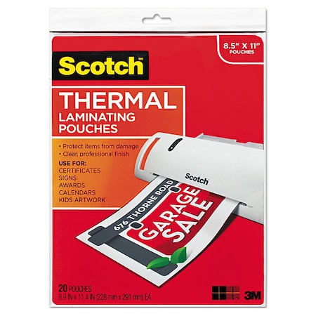 Pouch,Thermal,81/2X11,Clear,PK20