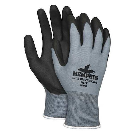 HPT Coated Gloves, Palm Coverage, Gray, XL, PR