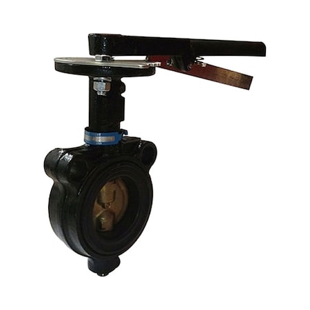 Butterfly Valve,Wafer,5 In,CI,Buna Liner