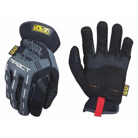 Mechanics Impact Gloves, 2XL, Black/Gray, Reinforced Palm, Trek Dry(R)/TPR