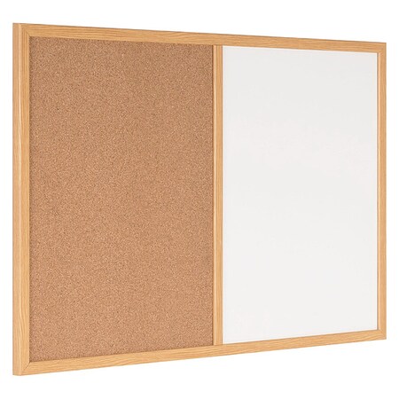 Bulletin/Whiteboard Combination 2 Ft.x3ft.,Oak Frame