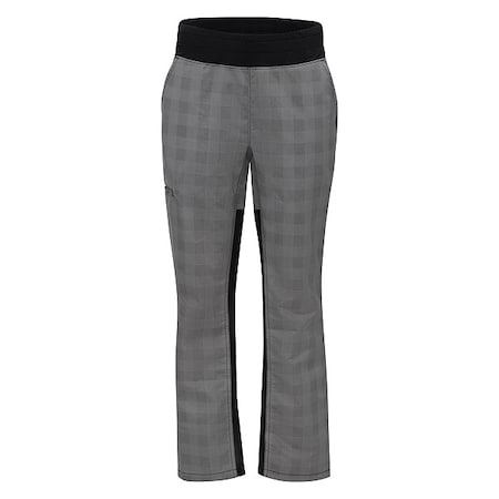 Chef Pant,S,Black Plaid/Gray