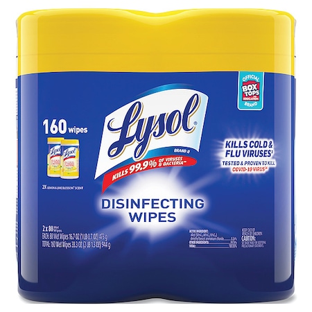 Disinfecting Wipes, Canister, Lemon & Lime Blossom®, White