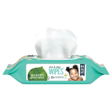 Baby Wipes,Unscented,White,PK12