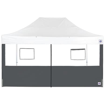 Food Booth Middle Zipper Sidewall,Gray