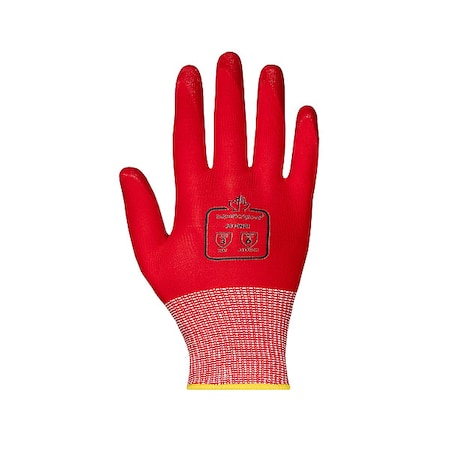 Work Gloves,Nitrile,XL,Red/Red,PR,PK12