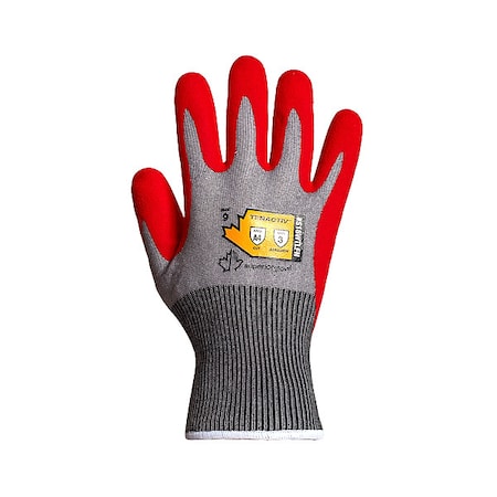 Work Gloves,Nitrile,S,Red/Gray,PR
