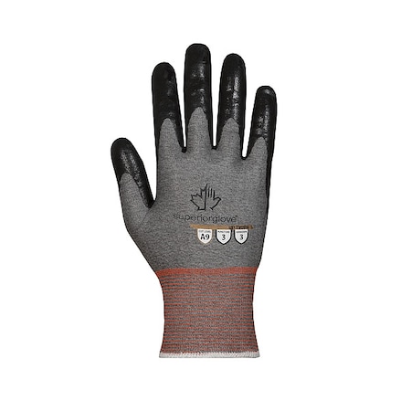 Work Gloves,Nitrile,L,Black/Gray,PR