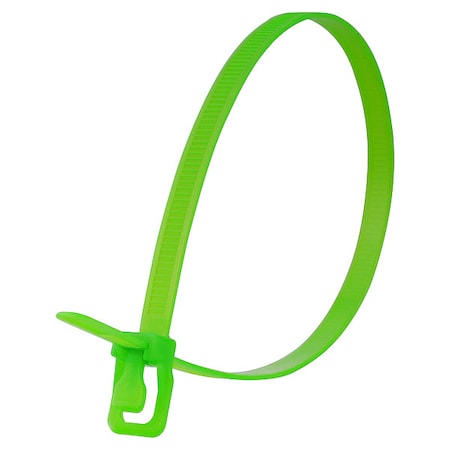 Releasable Tie,Fluor. Green,Nylon,PK100