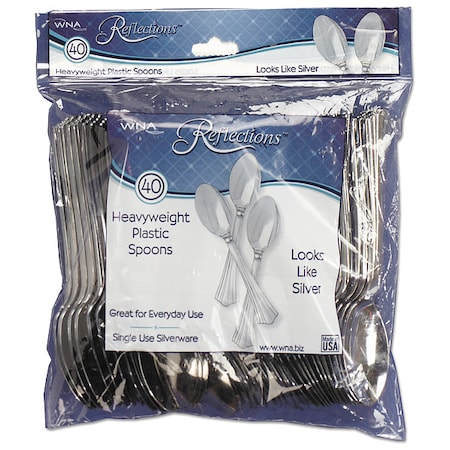 Disposable Plastic Spoon 6.25, Silver, Pk320