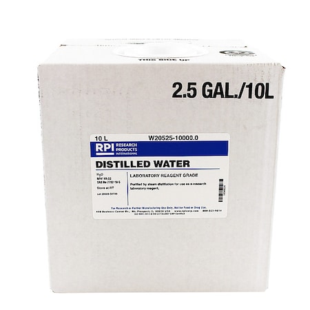 Distilled Water,Lab Reagent Grade,10L