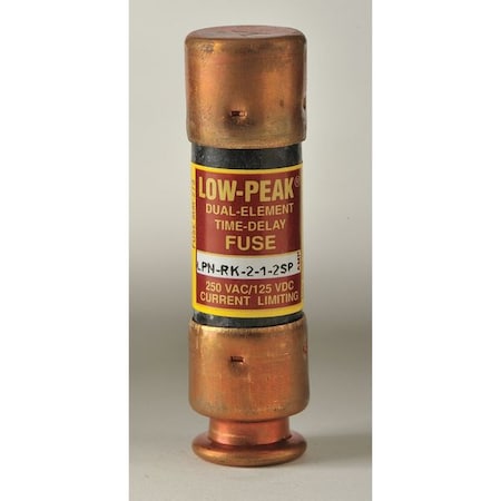 Fuse, Time Delay, 2-1/2A, LPN-RK-SP Series, 250V AC, 125V DC, 2 L X 9/16 Dia