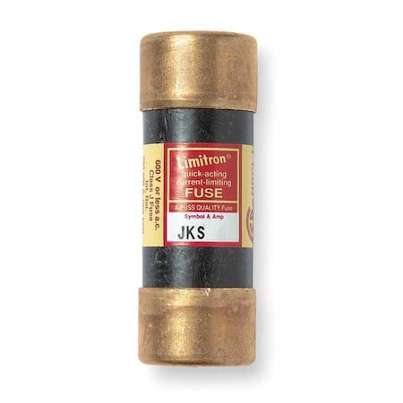 Fuse, Fast Acting, 4A, JKS Series, 600V AC, Not Rated, 2-1/4 L X 13/16 Dia