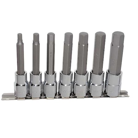 1/2 Drive Socket Bit Set, SAE, 7 Pcs