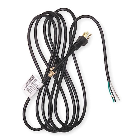 Power Cord, 5-15P, SJT, 12 Ft., Blk, 10A, 18/3