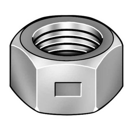 Center-Lock Distorted Thread Reversible Lock Nut, 1/4-28, Steel, Grade A, Zinc Plated, 7/32 In Ht