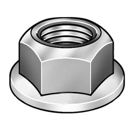 Serrated Lock Nut, 1/4-28, Steel, Grade A, Zinc Plated, 9/64 In Ht, 100 PK