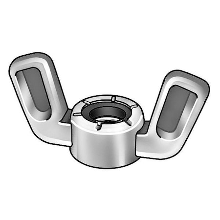 Wing Nut, 5/16-18, Zinc Alloy, Zinc Plated, 21/64 In Ht, 1-1/2 In Max Wing Span, 20 PK