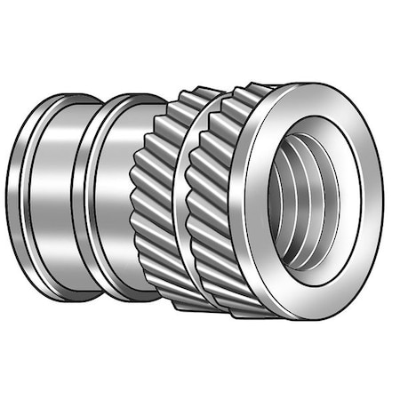 Ultrasonic Insert, M4-0.70, 5/16 In L, 0.25 In Insert Dia., 0.212 In Tapered End Dia., Brass