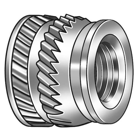 Ultrasonic Insert, M3-0.50, 5/32 In L, 0.206 In Insert Dia., 0.199 In Tapered End Dia., Brass