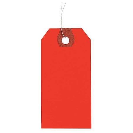 1-7/8 X 3-3/4 Fluorescent Red Paper Wire Tag, Includes 12 Wire, Pk1000