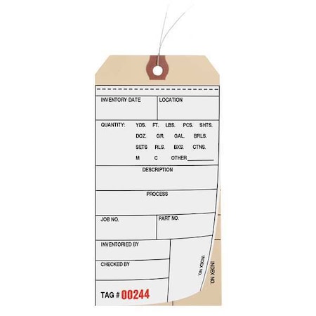 3-1/8 X 6-1/4 White Inspection Tag, Inspection Log, Pk1000