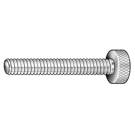 Thumb Screw, #4-40 Thread Size, Round, Plain 18-8 Stainless Steel, 3/16 In Head Ht, 3/8 In Lg