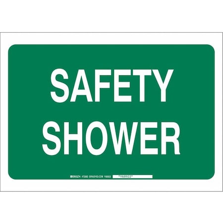 Safety Shower Sign,7X10,WHT/GRN,ENG, 22686