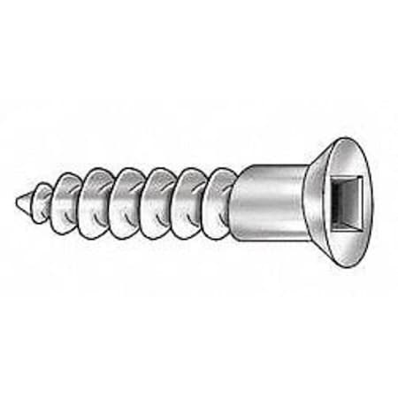 Wood Screw, #8, 1/2 In, Zinc Yellow Steel Flat Head Square Drive, 100 PK