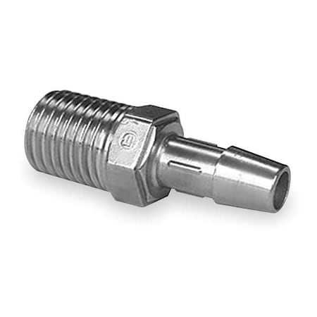 1/8 X 1/4 Tube X Barbed 316L SS Male Connector Sch 10