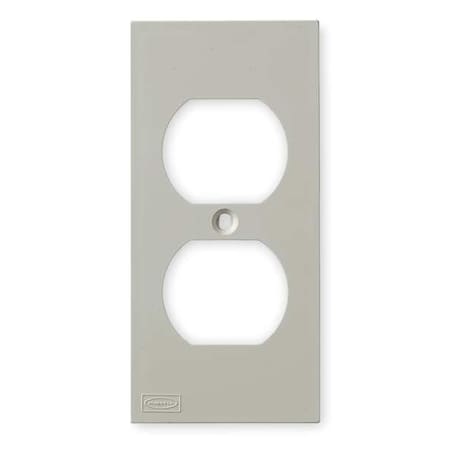 Hubbell 1 Gang 2 Socket Low Profile KP Duplex Faceplate - 2 X Socket(s) - 1-gang - Office White