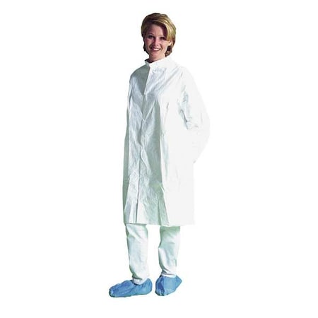 Cleanroom Coat,3XL,Tyvek(R),Wht,PK30