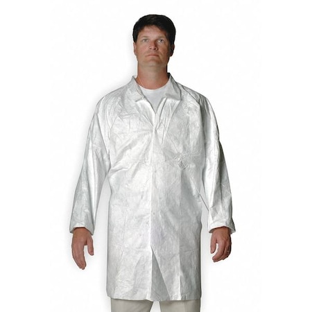 Tyvek Isoclean Disp. Lab Coat,XL,White,PK30