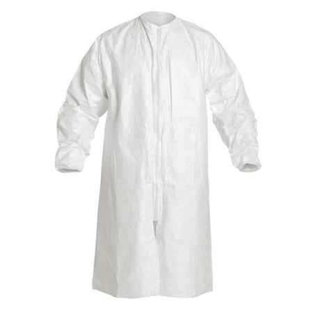 Tyvek Isoclean Disp. Cleanroom Coat,M,Tyvek(R),Wht,PK30