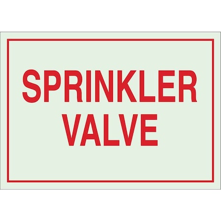 Sprinkler Control Valve Sign, 10 Height, 14 Width, Polyester, Rectangle, English