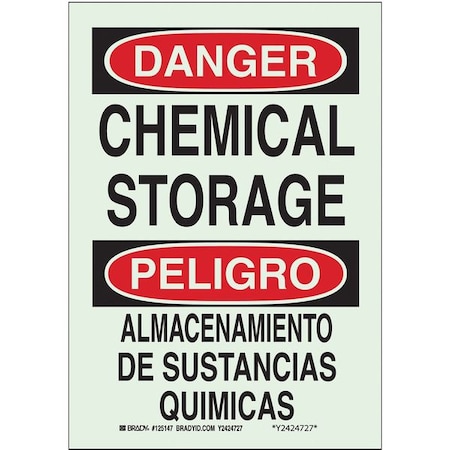 Danger Sign, 10 In H, 7 In W, Plastic, Rectangle, English, Spanish, 90655