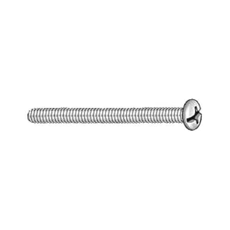 #10-32 X 1/4 In Combination Phillips/Slotted Round Machine Screw, Zinc Plated Steel, 100 PK