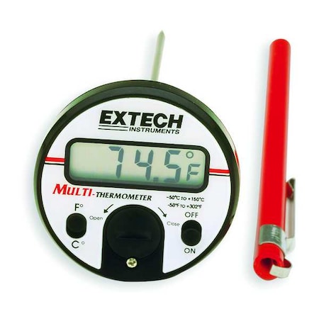 5 Stem Digital Pocket Thermometer, -58 Degrees To 302 Degrees F
