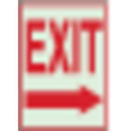 Exit Sign,10X7,R/WHT,Exit,ENG,SURF