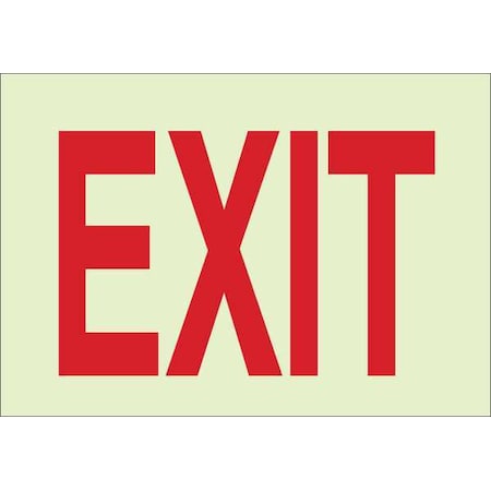 Exit Sign,10X14,R/WHT,Exit,ENG,Text