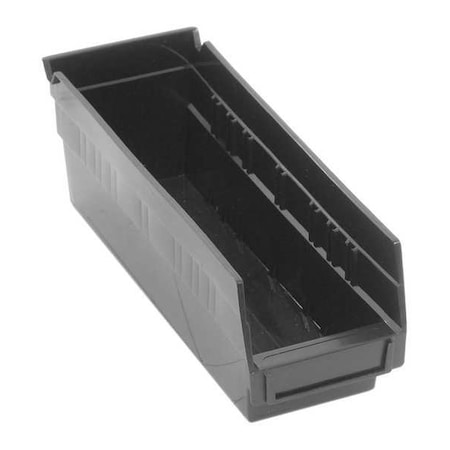 Shelf Storage Bin, Black, Polypropylene/Polyethylene, 11 5/8 In L X 4 1/8 In W X 4 In H