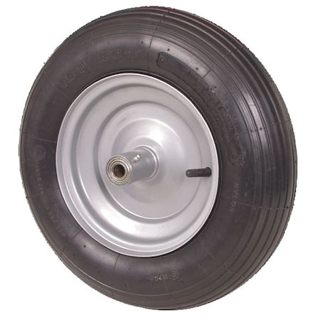 Pneumatic Wheel, 16 In, 670 Lb, Tread: Ribbed